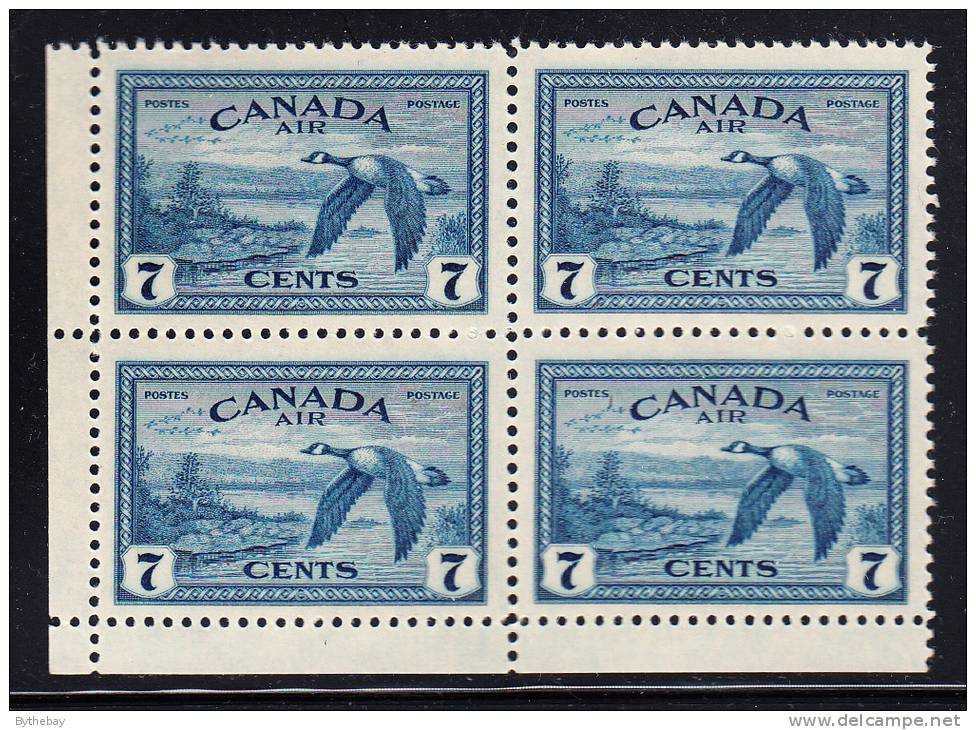 Canada Scott #C9 MNH 7c Canada Goose Block Of 4 - Feuilles Complètes Et Multiples