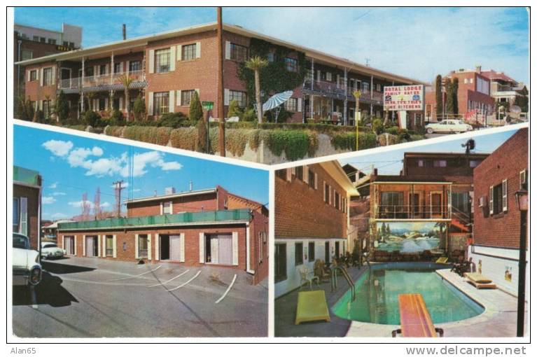 El Paso TX Texas, Royal Lodge Motel, Autos, On C1950s Vintage Postcard - El Paso