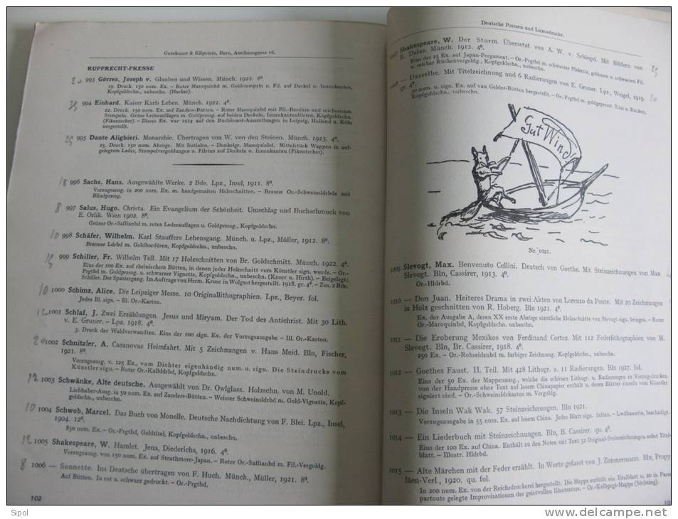 Bibliothek  Hans Steinwachs Erster Teil Gutekunst & Klipstein 11&12 Juni 1934 117 Pages - Pintura & Escultura