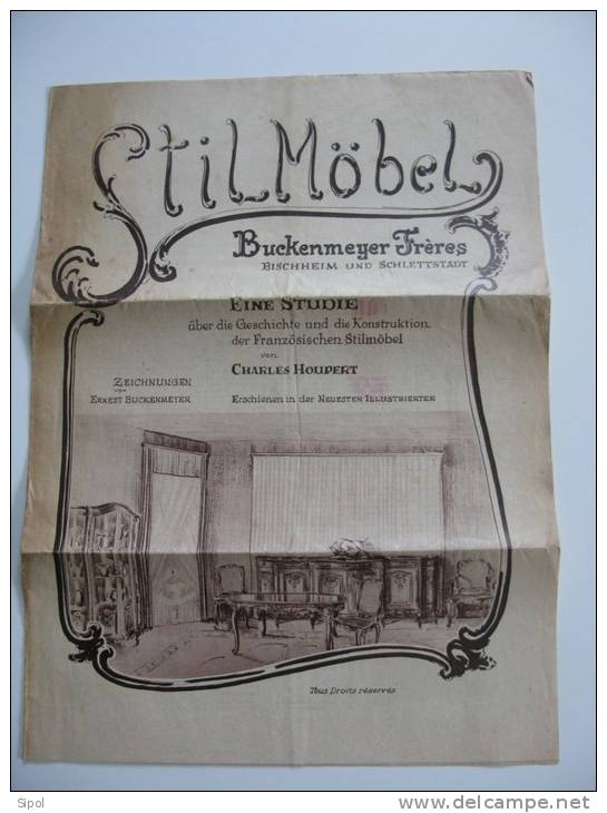 Stillmöbel Buckenmeyer Frères Bischheim & Schletstadt /Selestat  Catalogue De Mobilier De 4 Pages - Cataloghi