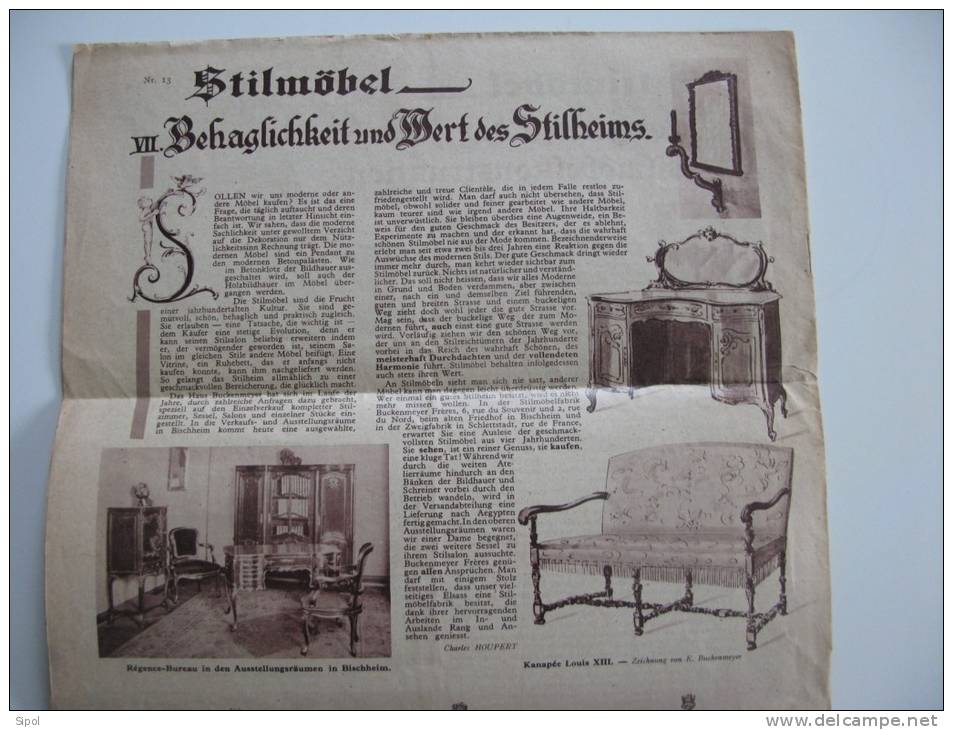 Stillmöbel Buckenmeyer Frères Bischheim & Schletstadt /Selestat  Catalogue De Mobilier De 4 Pages - Catálogos
