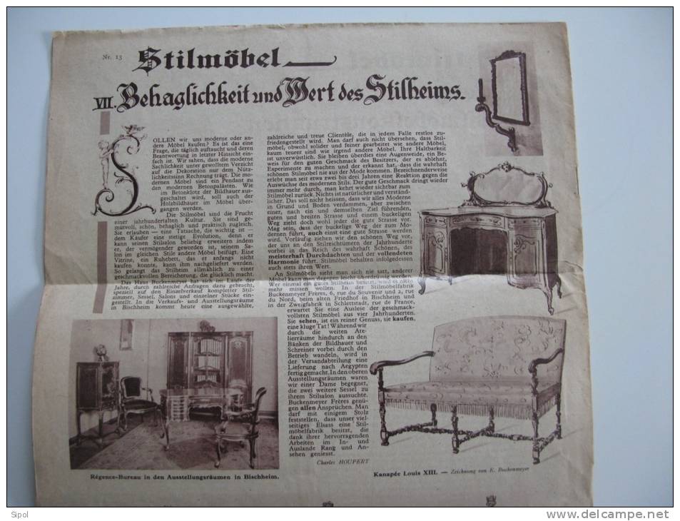 Stillmöbel Buckenmeyer Frères Bischheim & Schletstadt /Selestat  Catalogue De Mobilier De 4 Pages - Kataloge