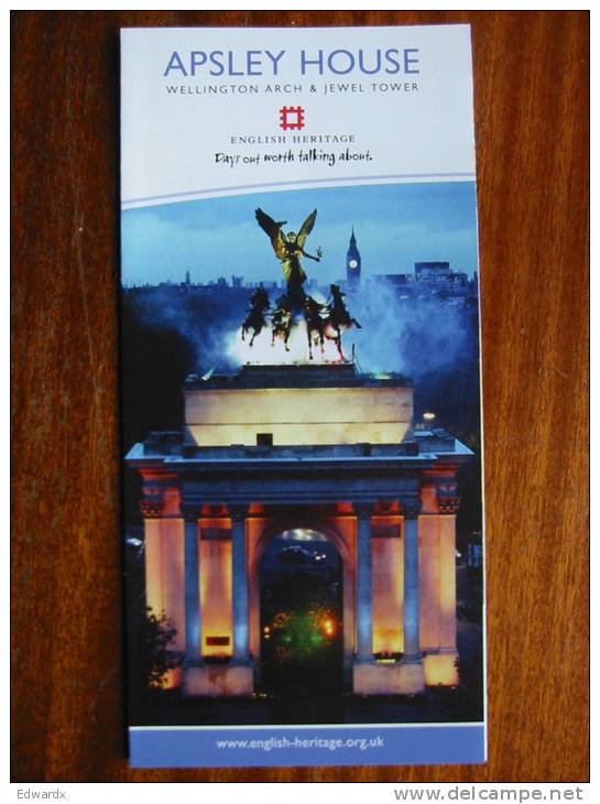 Apsley House Wellington Arch &amp; Jewel Tower Leaflet Brochure Flyer Handbill - Publicidad