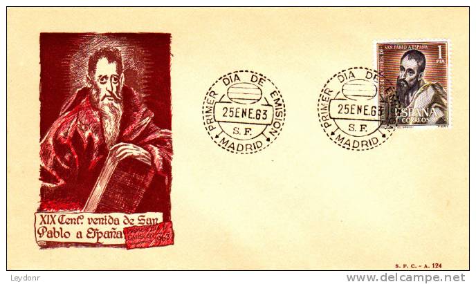 FDC Spain - Saint Paul By El Greco - Scott # 1154 - FDC