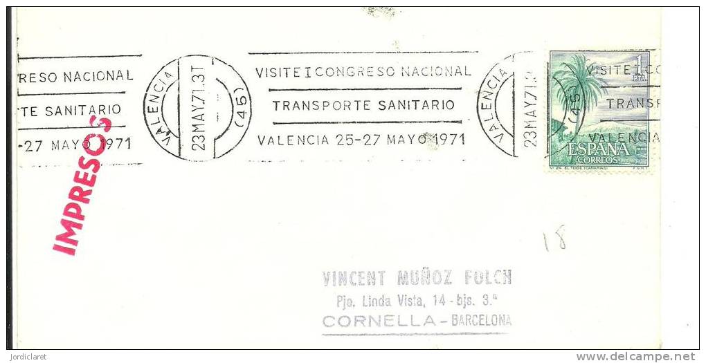 MATASELLOS VALENCIA 1971 - Storia Postale