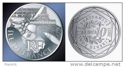 REGIONES DE FRANCIA 2011 PLATA 10 EURO DE SERIE X 27 - AGOTADO - Frankrijk