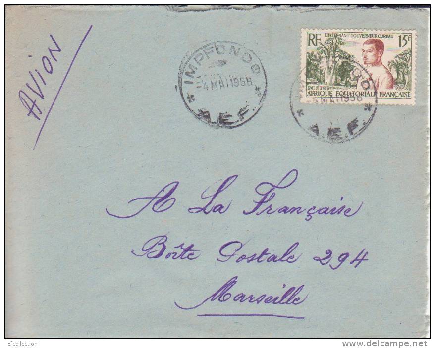 AEF,Congo,Impfondo,1956,c         Olonies,lettre,lieutenant           Gouverneur Cureau,15f N°230 - Briefe U. Dokumente