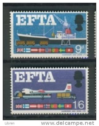 GREAT BRITAIN 1967 YV 463-464 EFTA. MNH, POSTFRIS, NEUF**. VERY FINE QUALITY. - 1967