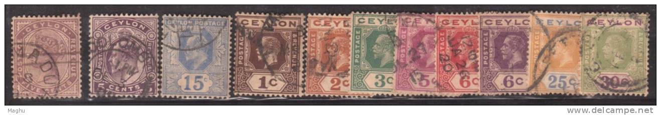 Ceylon Used Old Lot , QV, Edward, King George V, As Scan - Ceylan (...-1947)