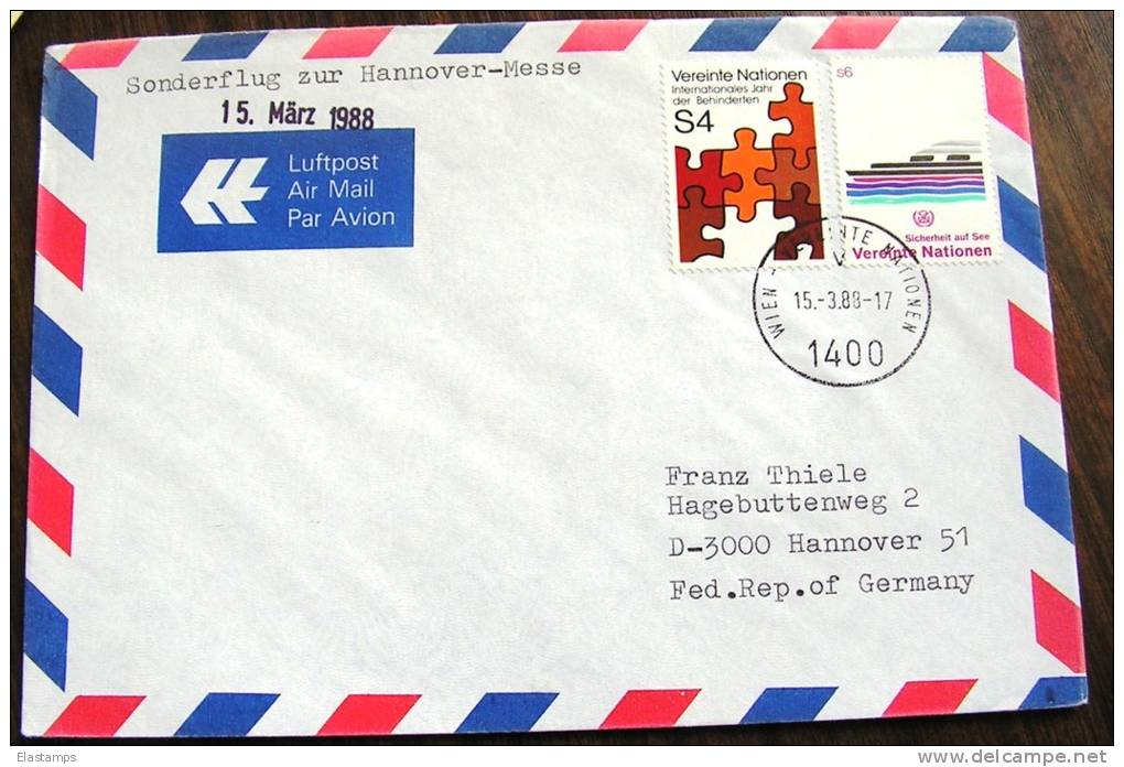 == UNO Wien  1988 Cv.luftpost - Briefe U. Dokumente