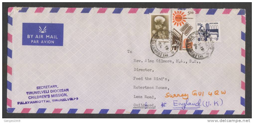 India 1991 COVER TO UNITED KINGDOM # 28818 Inde Indien - Storia Postale