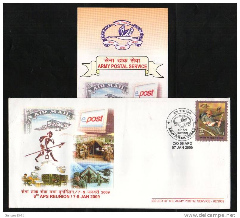 INDIA 2009   BI-PLANE DOVE   SOLDIERS COMPUTER ARMY Cover #86582Inde Indien - Cartas & Documentos