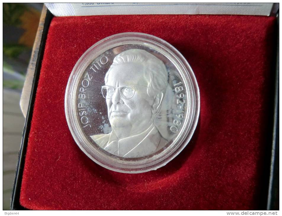 1000 Dinars-Yugoslav "Proof" Silver Coin-1980-Tito's Death-Mort De Tito - Yougoslavie