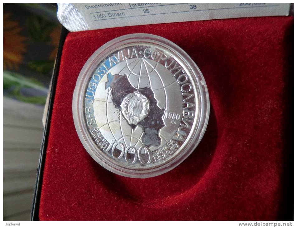 1000 Dinars-Yugoslav "Proof" Silver Coin-1980-Tito's Death-Mort De Tito - Yougoslavie