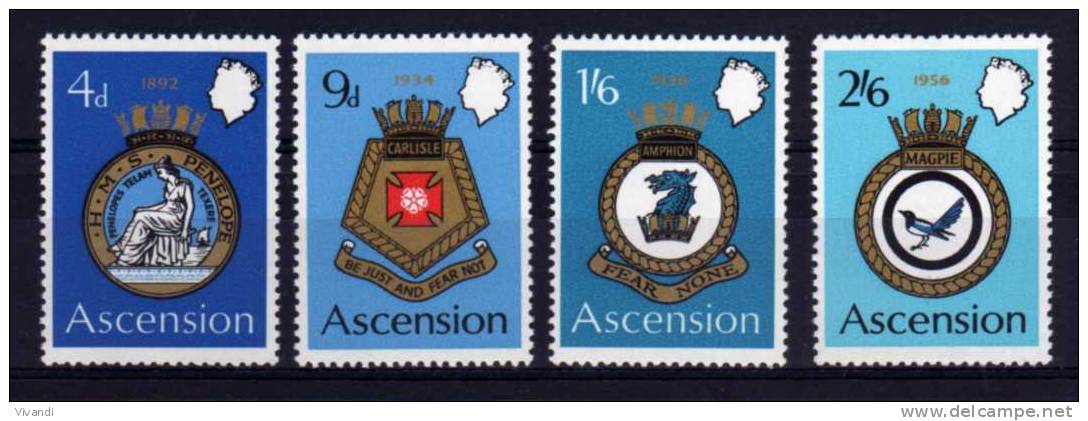 Ascension - 1970 - Royal Naval Crests (2nd Series) - MNH - Ascension