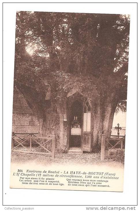 CP, 27, La Haye De Routot, Environs De Routot, L'If Chapelle (suivi De Texte), écrite - Routot