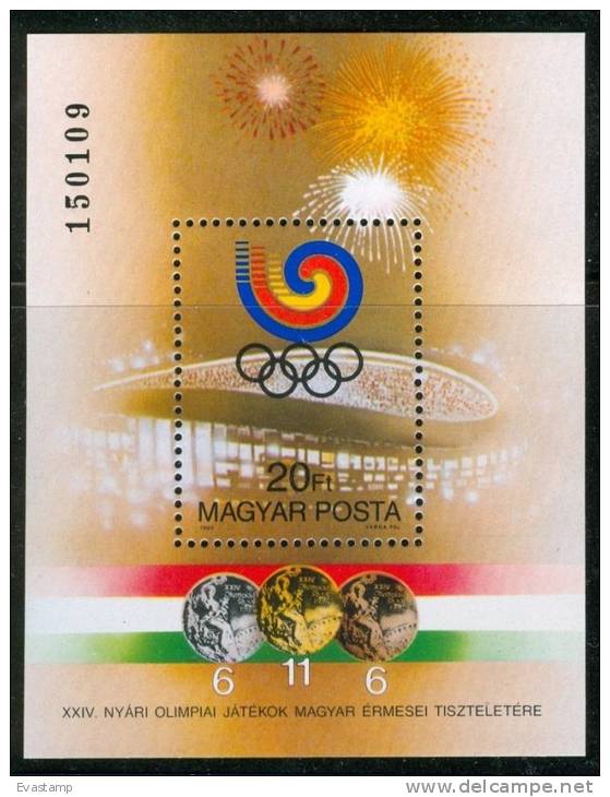 HUNGARY-1988.Souvenir Sheet - Hungarian Medallists At Seoul MNH! - Unused Stamps