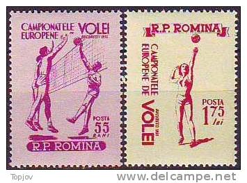 ROMANIA  -   SPORT  -  EUROP. VOLLEYBAL  - 1955  -  ** MNH - Unused Stamps