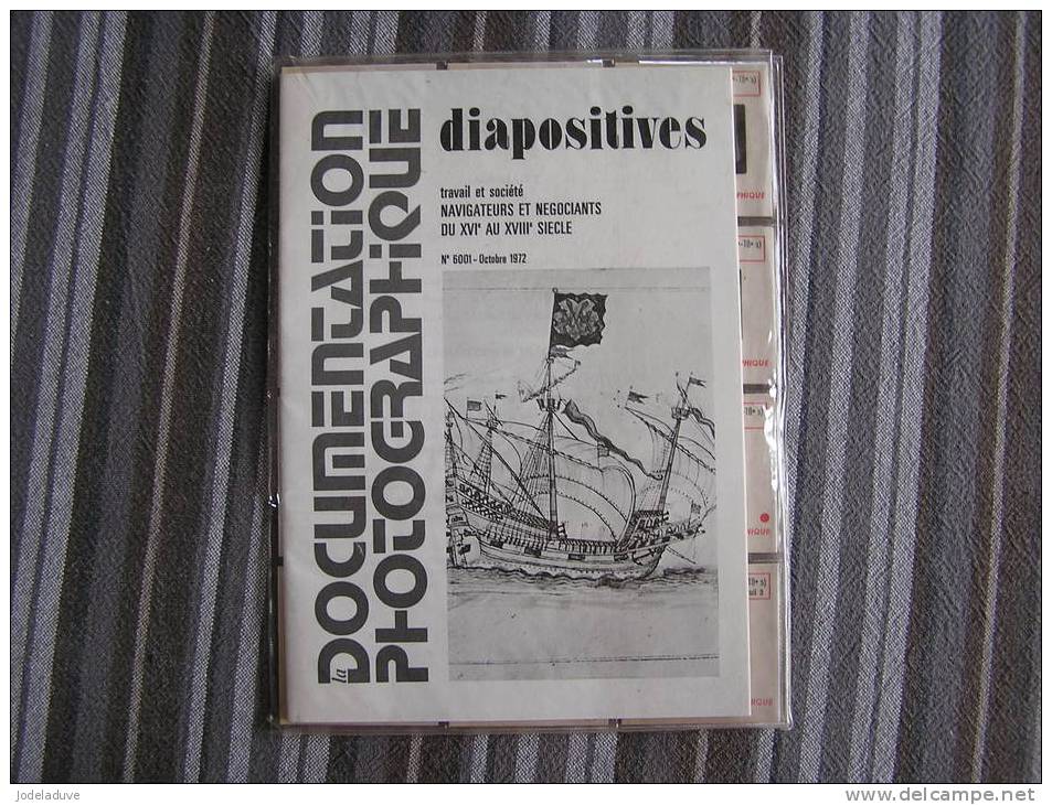 NAVIGATEURS ET NEGOCIANTS DU 16 ème AU 18 ème SIECLES Marine 12 Diapositives  La Documentation Photographique N° 6001 - Autres & Non Classés