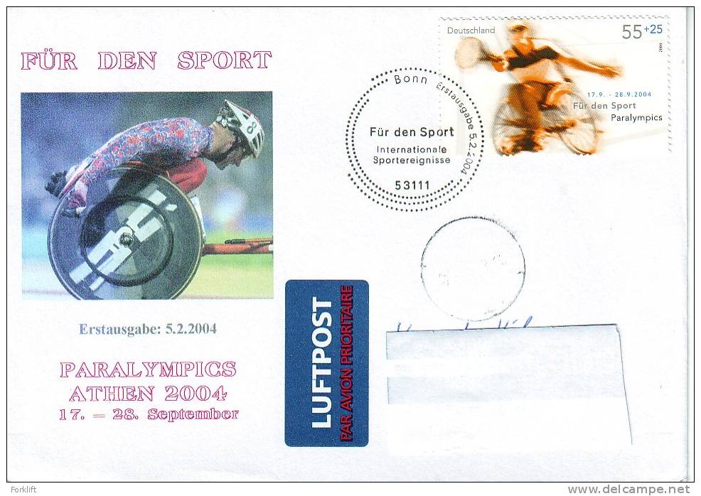 Paralympics Athen 2004 Olympic, Bonn 2004,Tennis Stamp - Sommer 2004: Athen - Paralympics