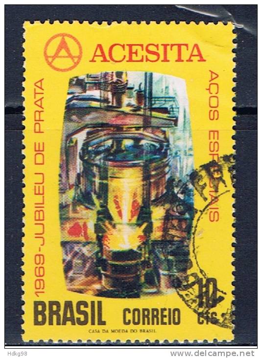 BR+ Brasilien 1969 Mi 1233 Stahlwerk Asecita - Oblitérés