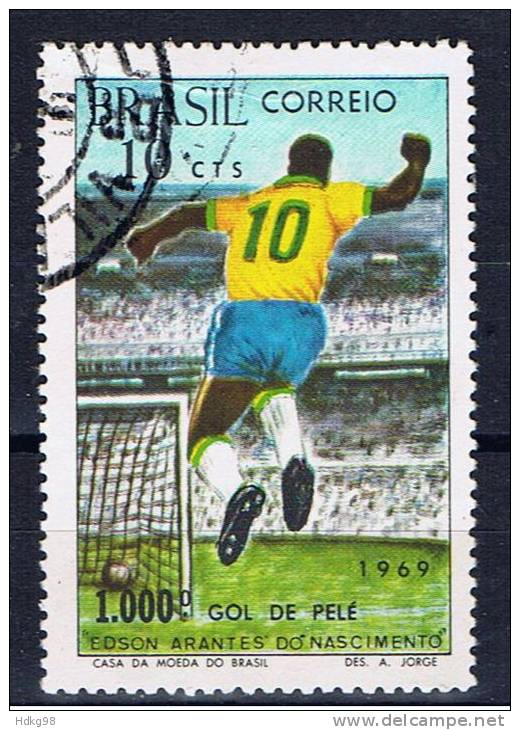 BR+ Brasilien 1969 Mi 1238 Fußballspieler Pelé - Oblitérés