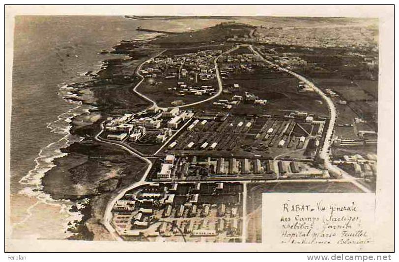 AFRIQUE. MAROC. RABAT. Vue Générale Des Camps (SARTIGES,KHEBIBAT,GARNIER) Hôpital Marie FEUILLET. CARTE PHOTO. - Rabat