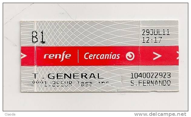 27 T - TICKET BUS - METRO - ESPAGNOL - MADRID - Station S.FERNANDO - Europe