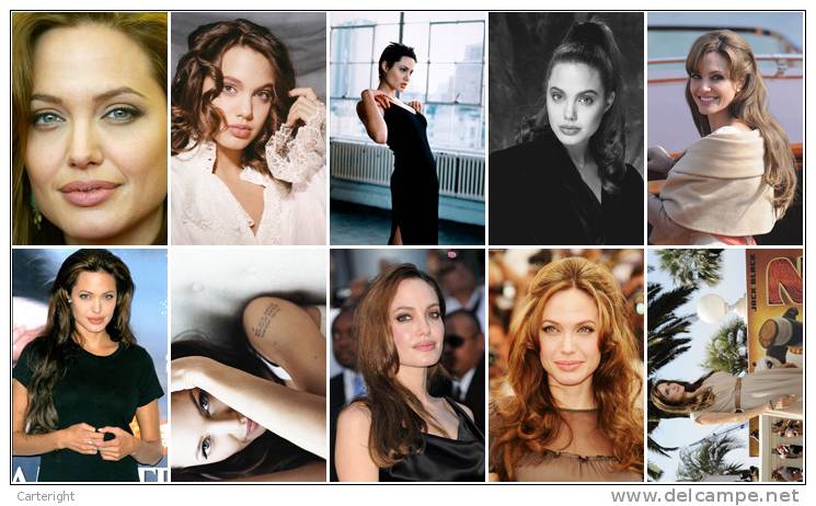 2160 Female Star Angelina Jolie Postkarte Carte Postale Group 10 Diff - Non Classés