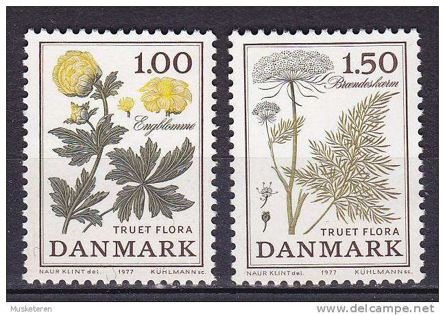 Denmark 1977 Mi. 653-54 Bedrohte Flora Trollblumen & Sumpf-Brenndolde Complete Set MNH** - Unused Stamps