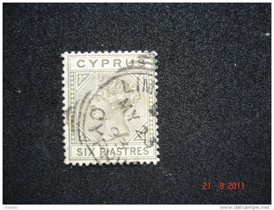 Cyprus 1882 Q.Victoria 6 Piastre  Wmk CA Die I,  SG 21  Used - Cyprus (...-1960)