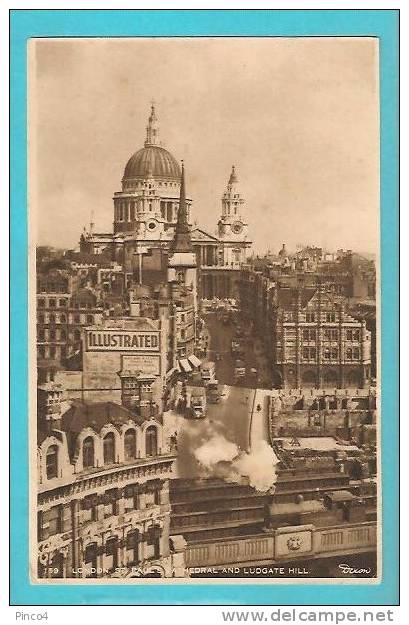 REGNO UNITO LONDON ST PAUL CATHEDRAL CARTOLINA FORMATO PICCOLO VIAGGIATA NEL 1953 - St. Paul's Cathedral