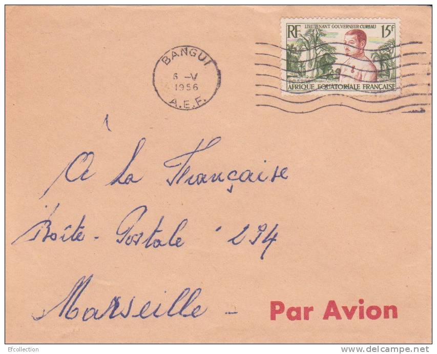 Afrique Equatoriale Française,Oubangui,Bangui ,1956,lettre,Colonies,lie Utenant Gouverneur Cureau - Autres & Non Classés