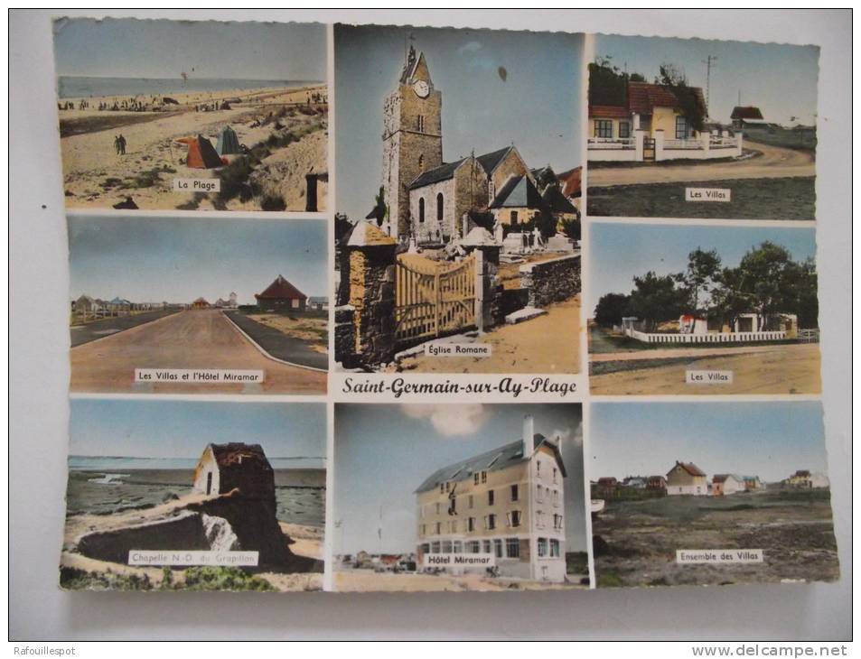 Cpsm Souvenir De St Germain Sur Ay Plage - Saluti Da.../ Gruss Aus...