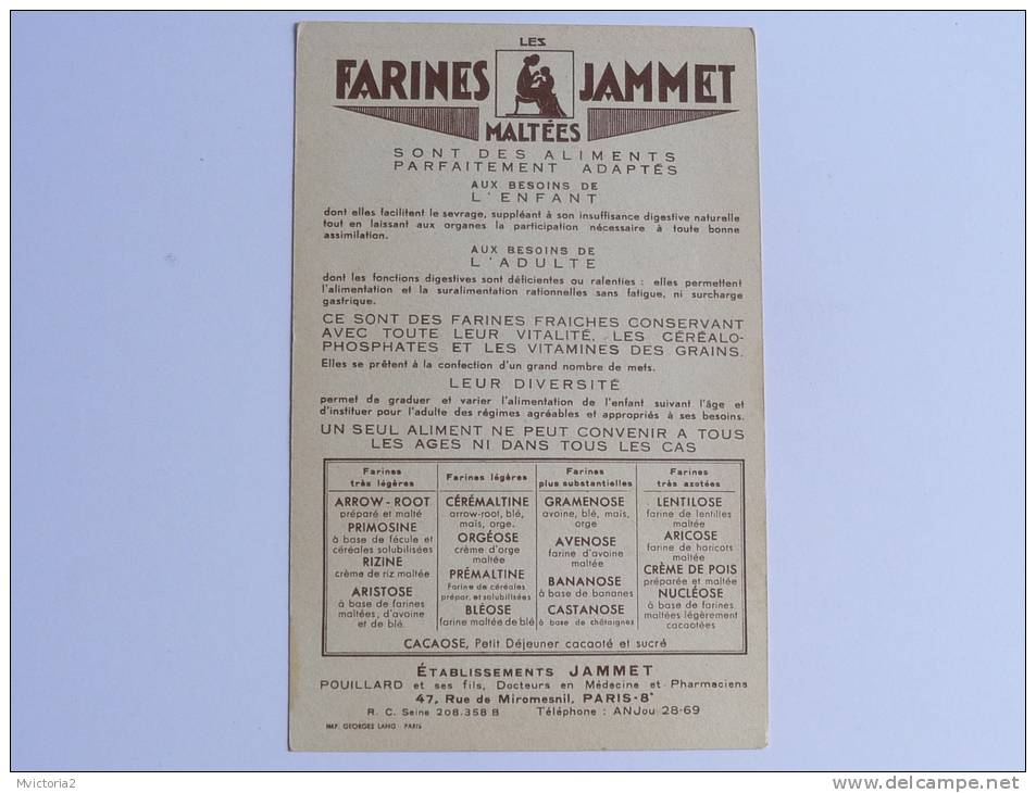 Les VIEILLES PROVINCES DE FRANCE - Le Comté De NICE , Carte Publicitaire Des FARINES JAMMET - Droit