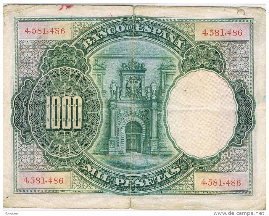 Billete 1000  Pesetas Año 1925. Carlos I, Sin Letra De Serie BC - Altri & Non Classificati