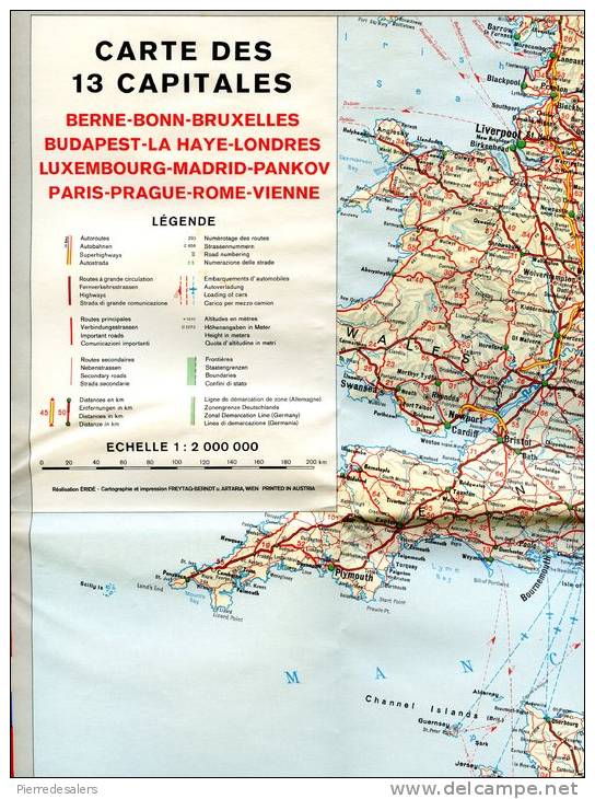 NC - Carte Routière Des 13 Capitales De TOTAL - BONN LA HAYE PARIS MADRID BRUXELLES PANKOV ROME Etc - Roadmaps