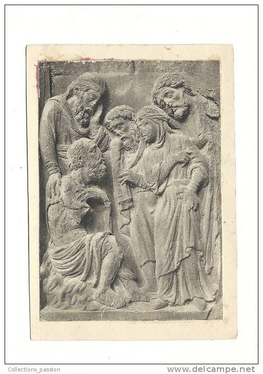 Cp, Sculptures, Bas-Relief - Scène De L'Ancien Testament - Sculptures