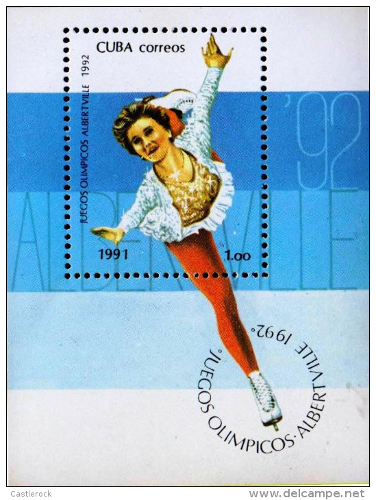 G)1991 CARIBE, FIGURE SKATING, ALBERTVILLE 1992, WINTER OLYMPICS, S/S, MNH - Unused Stamps