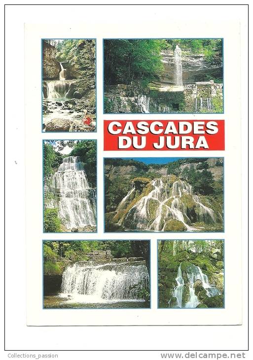 Cp, Régions, Franche Comté, Cascades Du Jura, Multi-Vues, Voyagée 1994 - Franche-Comté