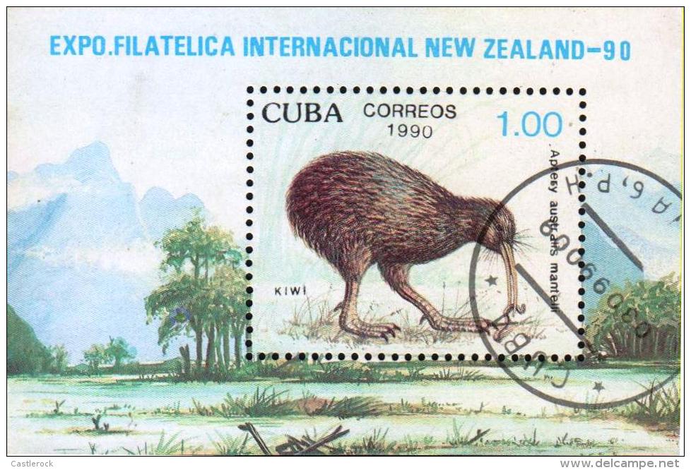 G)1990 CARIBE, KIWI BIRD-WORM-MOIST FOREST, NEW ZEALAND INTERNATIONAL PHILATELIC EXPO, CTO S/S, MNH - Unused Stamps