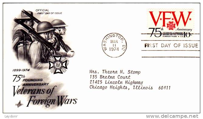 FDC Veterans Of Foreign Wars  1974 - 1971-1980