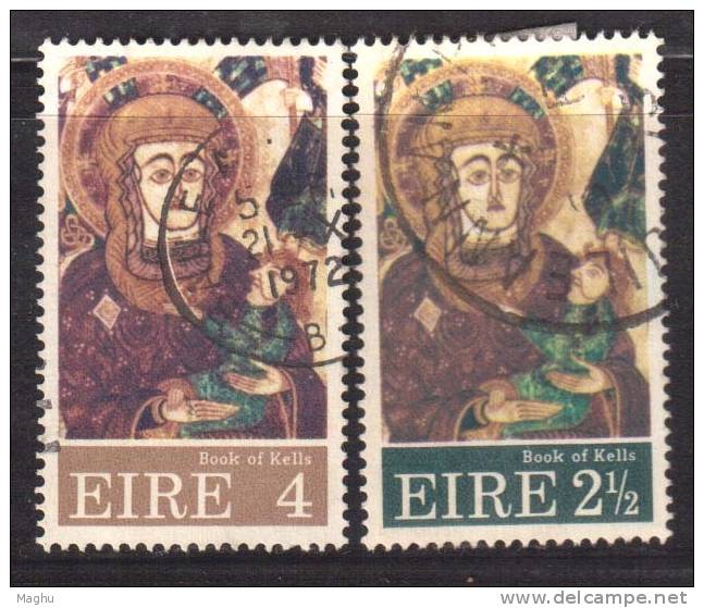 Ireland 2v Used, Madonna And Child, Christmas, Art, Paintng. 1972 - Oblitérés