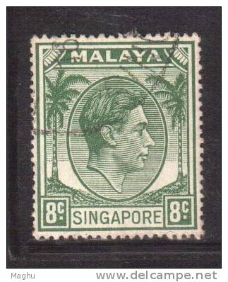 Singapore Used 1948, 8c Perf. 171/2 X 18 King George - Singapore (...-1959)