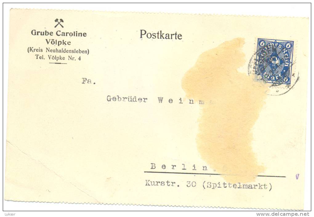 Postakarte GRUBE CAROLINE Volpke - Briefe U. Dokumente