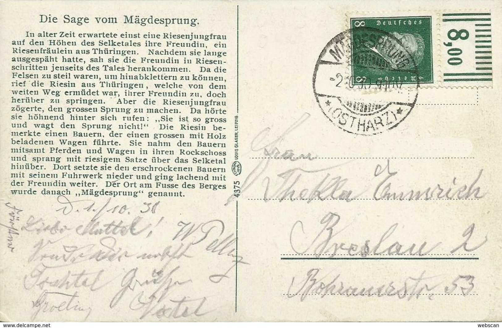 AK Harzgerode  Mägdesprung Sage Color 1930 #08 - Harzgerode