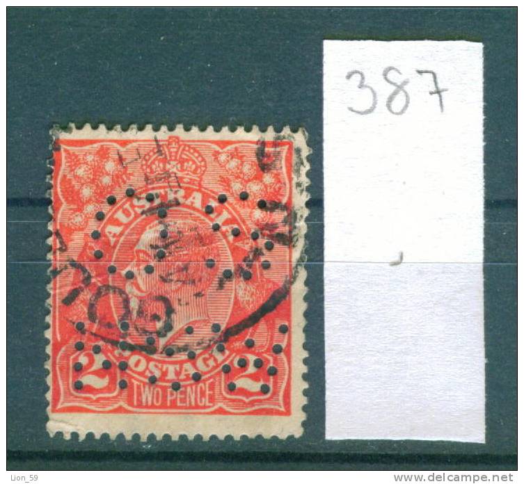 25K387 // - OS NSW - King George V , Australia Australien Australie - Perfin Perfores Perforiert Perforati Perforadas - Perforiert/Gezähnt