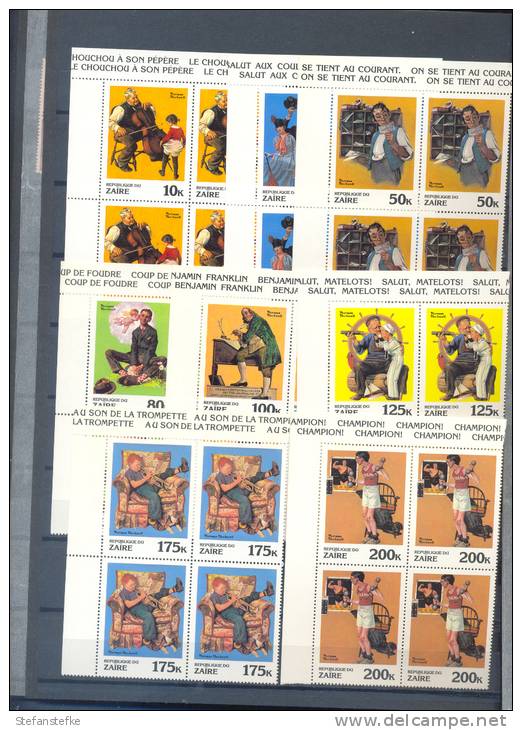 Zaire Ocb Nr :  1086 - 1093 ** MNH (zie  Scan) Norman Rockwell - Unused Stamps