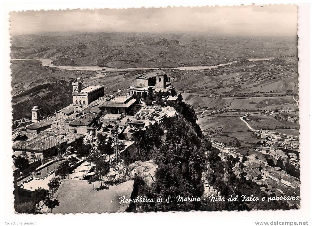 Cp , SAINT-MARIN , Nid Du Faucon Et Panorama , Voyagée 1959 - San Marino