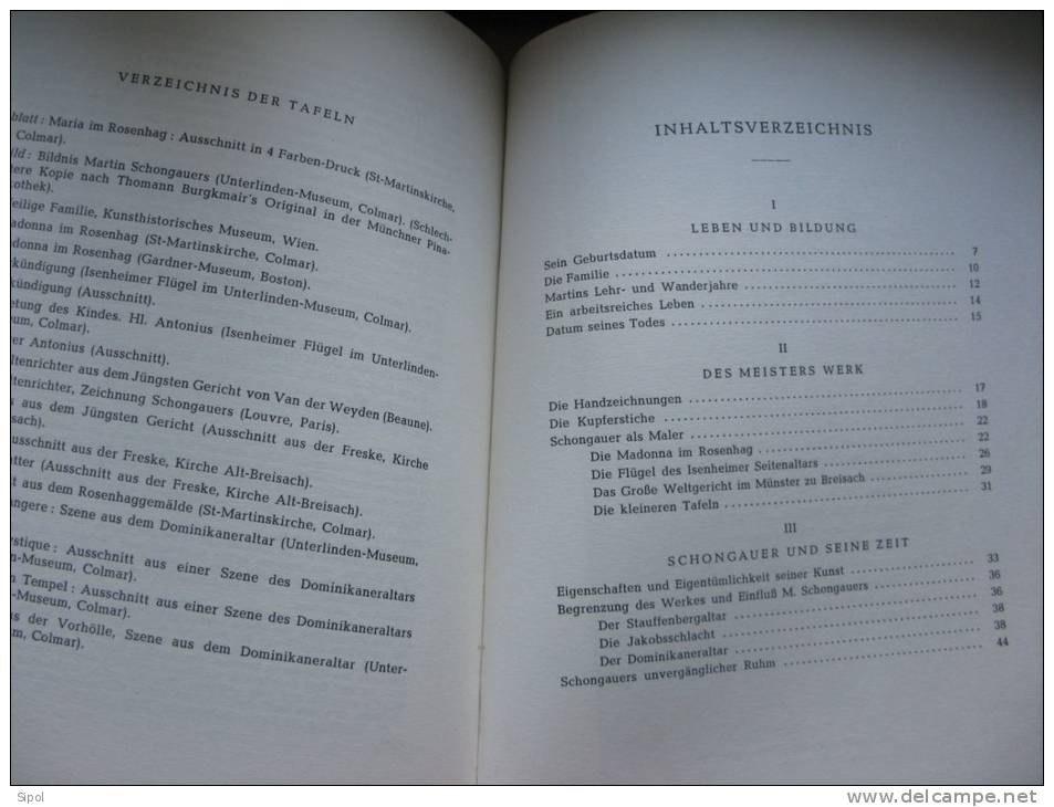Martin Schongauer  1453?  1491 Von Lucien Blum Colmarer Kupferstecher Und Maler Alsatia Colmar 1958 - Pittura & Scultura
